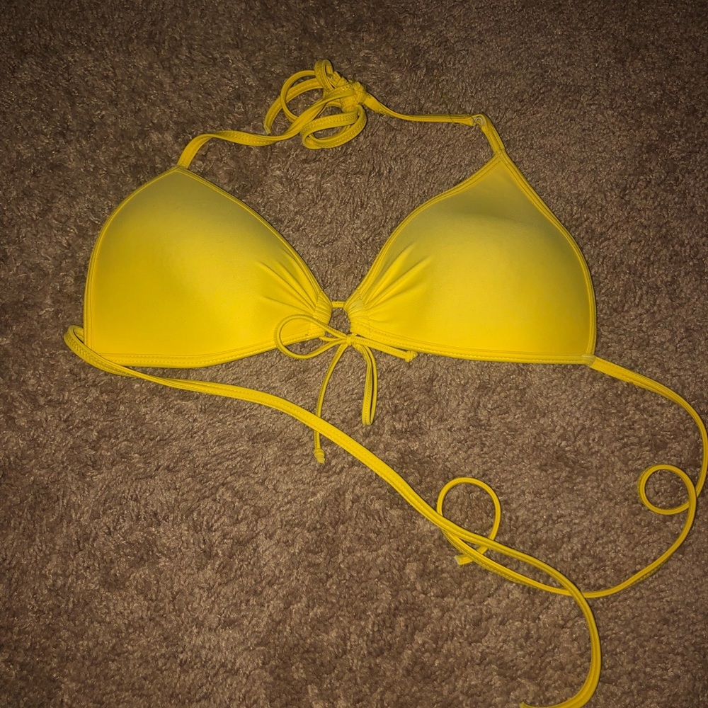 Yellow body glove triangle bikini top